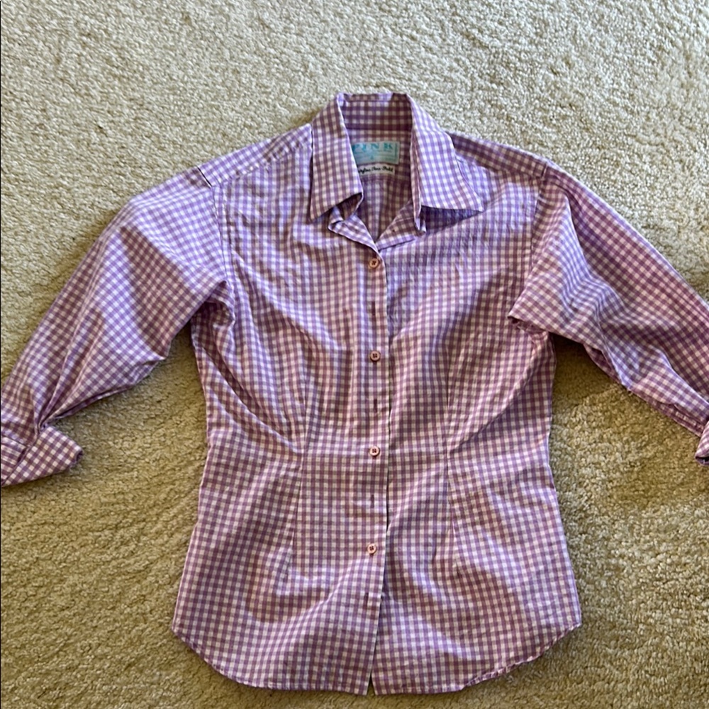 Thomas Pink Purple Checkered Button Down Shirt